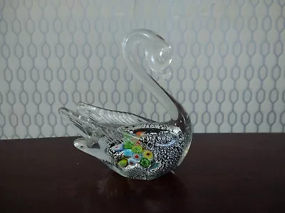 Buy Small Art Glass Swan Bird Animal Figurine Sculpture Figure Ornament Home Decor • 9.95£