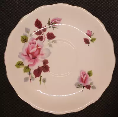 Buy Vintage Royal Vale (Ridgway Pottery) Saucer With Pink Roses • 17.29£