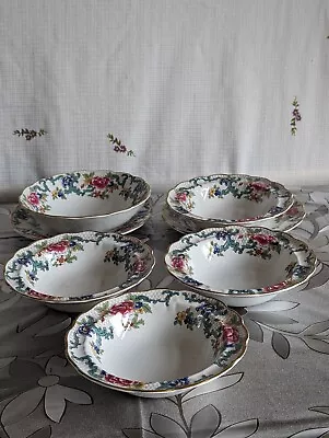 Buy VINTAGE BOOTHS POTTERY FLORADORA Bowls And Tea Plates(7 Pieces) • 0.99£