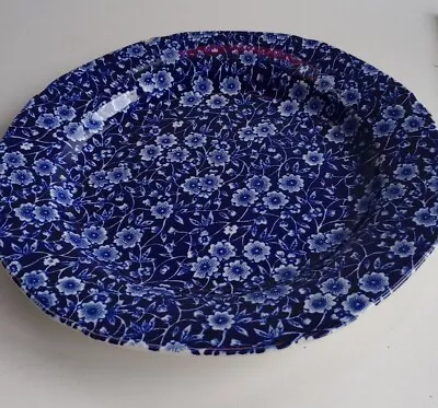 Buy Dinner Plate Burleigh Blue Calico 24cm Stoneware Vintage Floral Imperfect READ • 11.25£