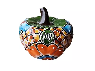 Buy Talavera Pumpkin Mexican Pottery Folk Art Gourd Medium  5  Fall Hand Painted EUC • 23.10£
