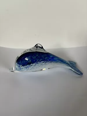 Buy Stunning Glass Blue Speckle Dolphin 5.5”  • 4.99£