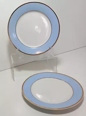 Buy 2x Royal Doulton RD 2004 Bruce Oldfield Powder Blue White Gold 20cm Plates • 9.99£