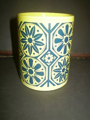 Buy 1970's Retro Staffordshire Potteries Mug Funky Yellow  And Blue Flower Power • 9.99£