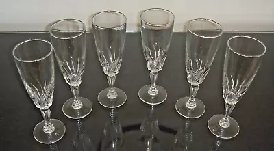 Buy Royal Doulton  Cut Crystal Champagne Flute Glasses X 6 / USED • 25£