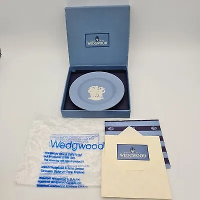 Buy Wedgwood Jasperware Arabesque Tray Blue Round Trinket Dish Small 4.5” Boxed • 9.99£