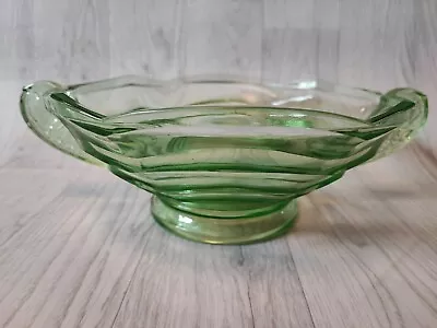 Buy Bagley Vintage Art Deco Pressed Green Glass Large 12  Fruit Salad Bowl Dish Rare • 39.99£