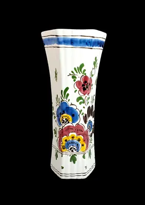 Buy Delft Pottery Holland Hand Painted 10  Column Vase - Crazing; See All Photos • 23.15£