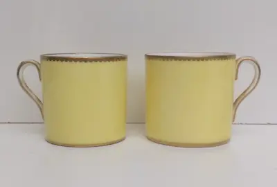 Buy Pair Of Cauldon England Bright Yellow And Gilt Miniature Coffee Cans • 15£