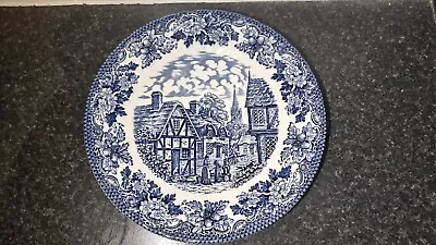 Buy Blue And White Royal Art Staffordshire Plate Village Church Well • 4.99£