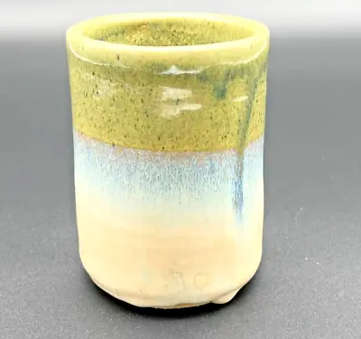 Buy Green Cream And Blue Glazed Pottery Vase • 14.39£