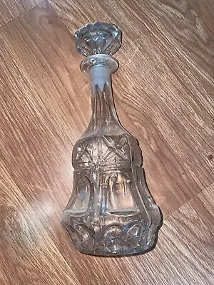 Buy Vintage/Antique 30cm Clear Cut Glass Bell Shaped Decanter (VG COND) • 0.99£