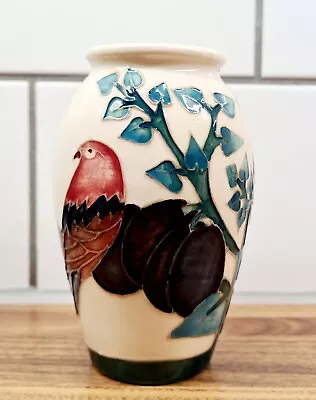 Buy Stunning Vintage Moorcroft Finches & Plums Sally Tuffin Ovoid Vase • 75£