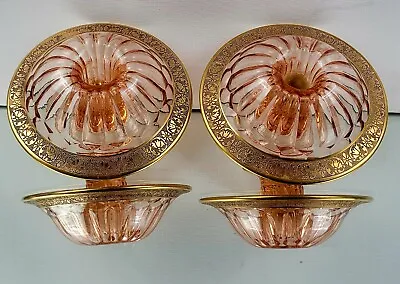 Buy Vintage Pink Depression Glass - Candle Holders (Set Of 2) • 39.55£
