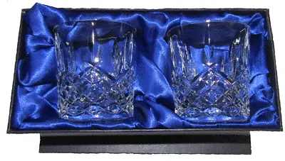 Buy Pair Of 24% Lead Crystal Whisky Mixer Glasses In Silk Lined Presentation Box • 13.99£