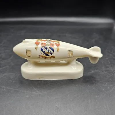 Buy Vtg WW1 Arcadian Crested China Super Zeppelin Airship Torquay Crest • 86.44£