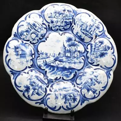 Buy SUPERB 13  ANTIQUE 18th / 19thC DUTCH DELFT FAYENCE LOBED CHARGER - SIGNED • 0.99£