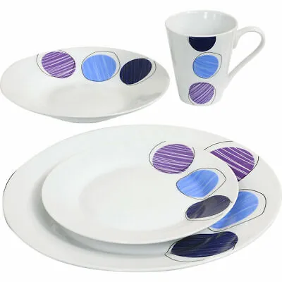 Buy 16 Piece Porcelain Dinner Set Plates Dinnerware Tableware Kitchen  Service For 4 • 24.99£