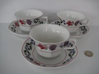 Buy 3 X VINTAGE ADAMS POTTERY ENGLAND OLD COLONIAL TEA SET CUPS AND SAUCERS  • 19.99£