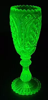 Buy John  Derbyshire  Chalice Vasaline Glass 1873 • 38£