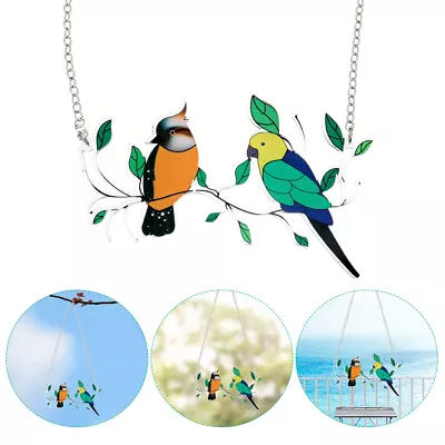 Buy Figurines Home Decor Stained Glass Window Pendant Birds • 7.75£