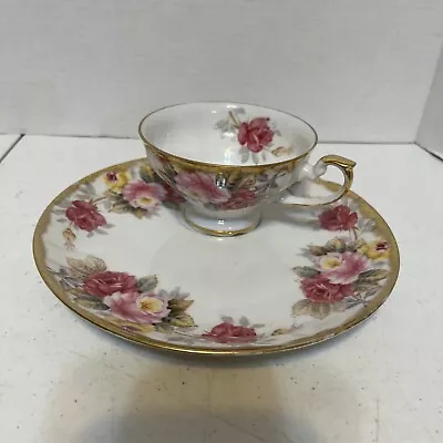 Buy Shafford  Snack Plate With Teacup Rose Design With Gold Trim • 13.03£