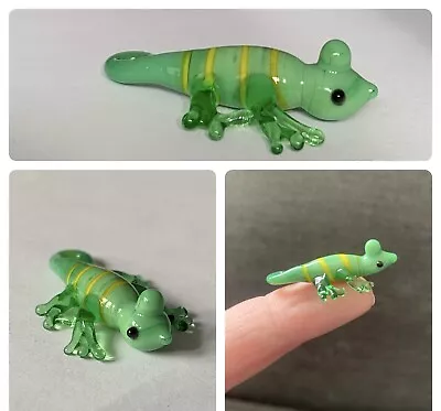 Buy Tiny Handmade Green Chameleon Lampwork Glass Animal • 4.29£