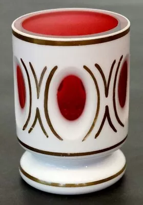 Buy ANTIQUE Vintage BOHEMIAN CZECH Glass RUBY RED Cranberry CUT TO CLEAR 11  Vase • 72.34£