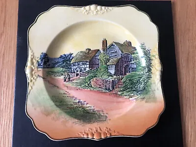 Buy Royal Doulton Series Ware Square Plate - Cottage Scene • 4£