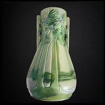Buy Rare 1920’s Roseville Pottery Vista Art Deco 10” Vase Vintage READ Double Handle • 188.50£