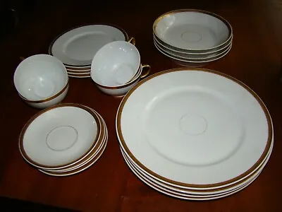 Buy Vintage Wm. Guerin Limoges China White&Gold Dinner Dish Set 20Pces Service For 4 • 237.96£