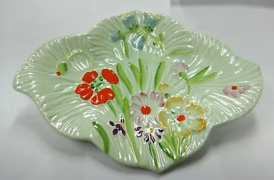Buy VINTAGE BESWICK GREEN FLORAL TRINKET DISH No.884-2 MADE IN ENGLAND, FREE POSTAGE • 22£
