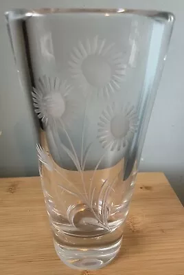 Buy Swedish Crystal Vase Etched With Flowers • 14.99£