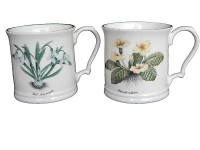 Buy 2 Spring Flowers Mugs Bone China Snowdrops Primula Siltone Pottery Staffordshire • 10£