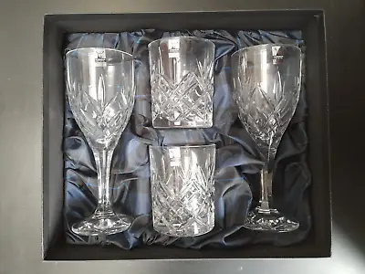 Buy Gleneagles Of Edinburgh 24% Lead Crystal Wine Glass Tumbler Set COLLECTION ONLY • 24£