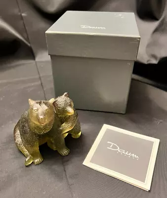 Buy Daum  OURS ET OURSON  (Bear & Cub) #02489 Pate De Verre Crystal Figurine + Box • 232.82£