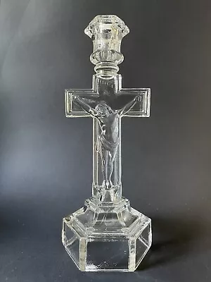 Buy EAPG Antique GLASS CRUCIFIX Candle Stick Holder 11.5” Cambridge Glass Co. 1903 • 34.95£