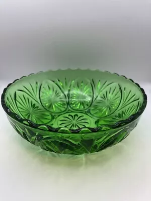 Buy Anchor Hocking Medallion Green (Winter) Bowl  Mid Century Modern Star And Cameo • 23.97£
