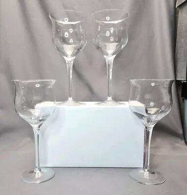 Buy Vintage Crystal Tulip Wine Glass Goblets Set Of 4 Toasting Glasses 12 Oz Barware • 24.81£
