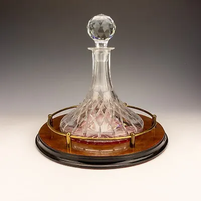 Buy Antique Royal Brierley - Cut Glass Ships Decanter On Original Gallery Tray • 49.99£