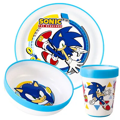 Buy Sonic The Hedgehog 3pcs Bicolor Kids Dinner Tableware Set Plate, Bowl & Tumbler • 12.99£