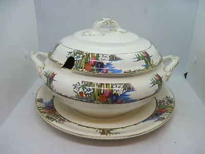 Buy Vintage Large Tureen And Tray Keeling & Co. Ltd Losol Ware The Dawnay Pattern • 12.99£