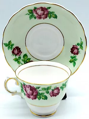 Buy Colclough Pretty Cabbage Rose Teacup And Saucer With Gold Trim B*ne China • 12.65£