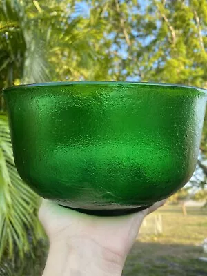 Buy Arcoroc Large Sierra Emerald Serving Bowl MCM 70s 60s Green Textured Glass • 27.01£