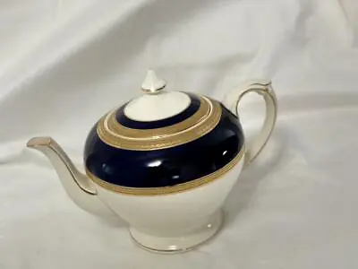 Buy Crown Ducal Colfax Cobalt Blue Gold Trim Teapot • 189.44£