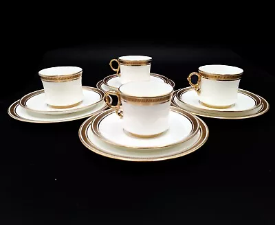 Buy Antique Cauldon China Greek Key Trios Cups Saucers And Side Plates 4 Trios • 24.50£