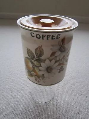 Buy Vintage Brixham Pottery Coffee Jar With Wooden Lid, Floral Design • 10£