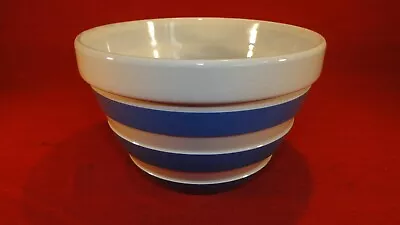 Buy Vintage TG AND Green Cornishware Large  Blue And White Striped Pudding Bowl • 28.99£