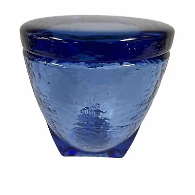 Buy Fire And Light Recycled Glass Footed Cobalt Blue Jar With Lid See Description • 71.13£