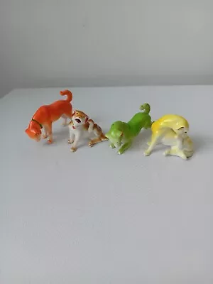 Buy Republic Of China 4 Ceramic Miniature Colourful Dogs Some Faults See Description • 20£